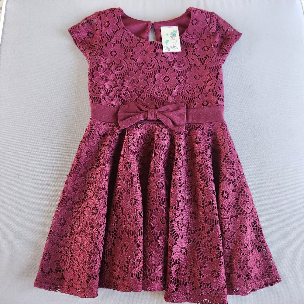 Lily Bleu maroon lace dress